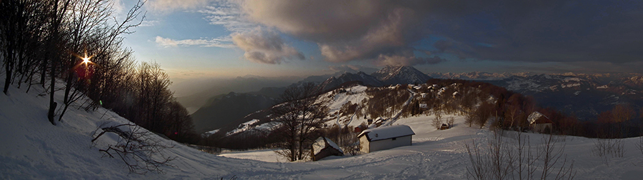 Salendo al Monte Tesoro pestando neve vista in Forcella Alta ed oltre il 25 febbraio 2015
